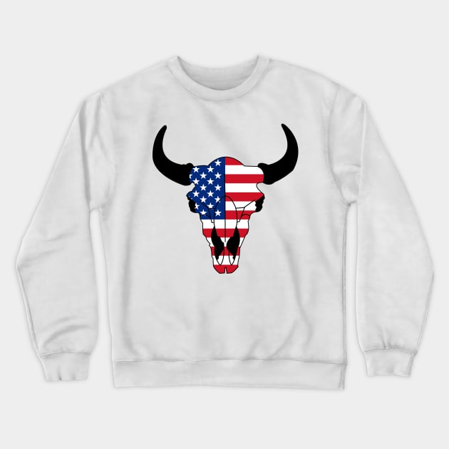 Bison, USA Crewneck Sweatshirt by somekindofguru